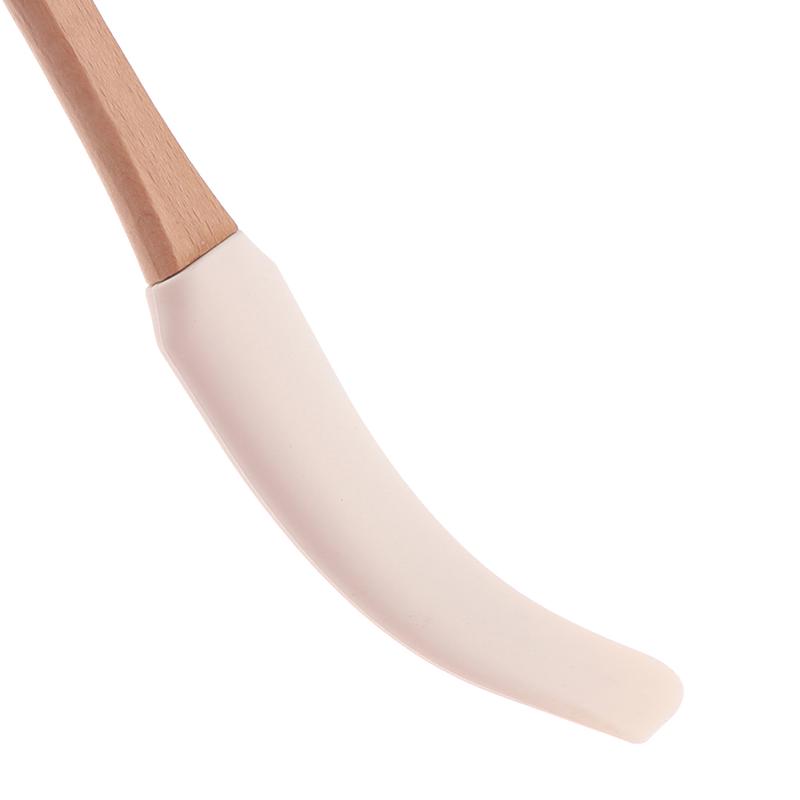 1Pc Schaber langlebig Holz Griff Utensil Spachtel Creme Butter abnehmbare Silikon