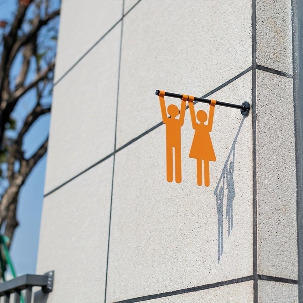 Wall-Mounted Toilet Sign Rustproof Bathroom Indicator Plate Bathroom Door Sign Restaurant WC