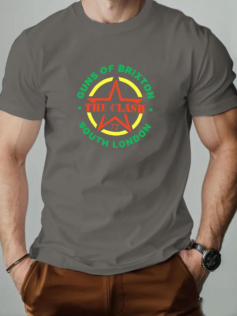 T-shirt en coton pour homme THE CLASH Été Col Rond Manches Courtes Graphique Respirant Mode Décontracté T-shirt