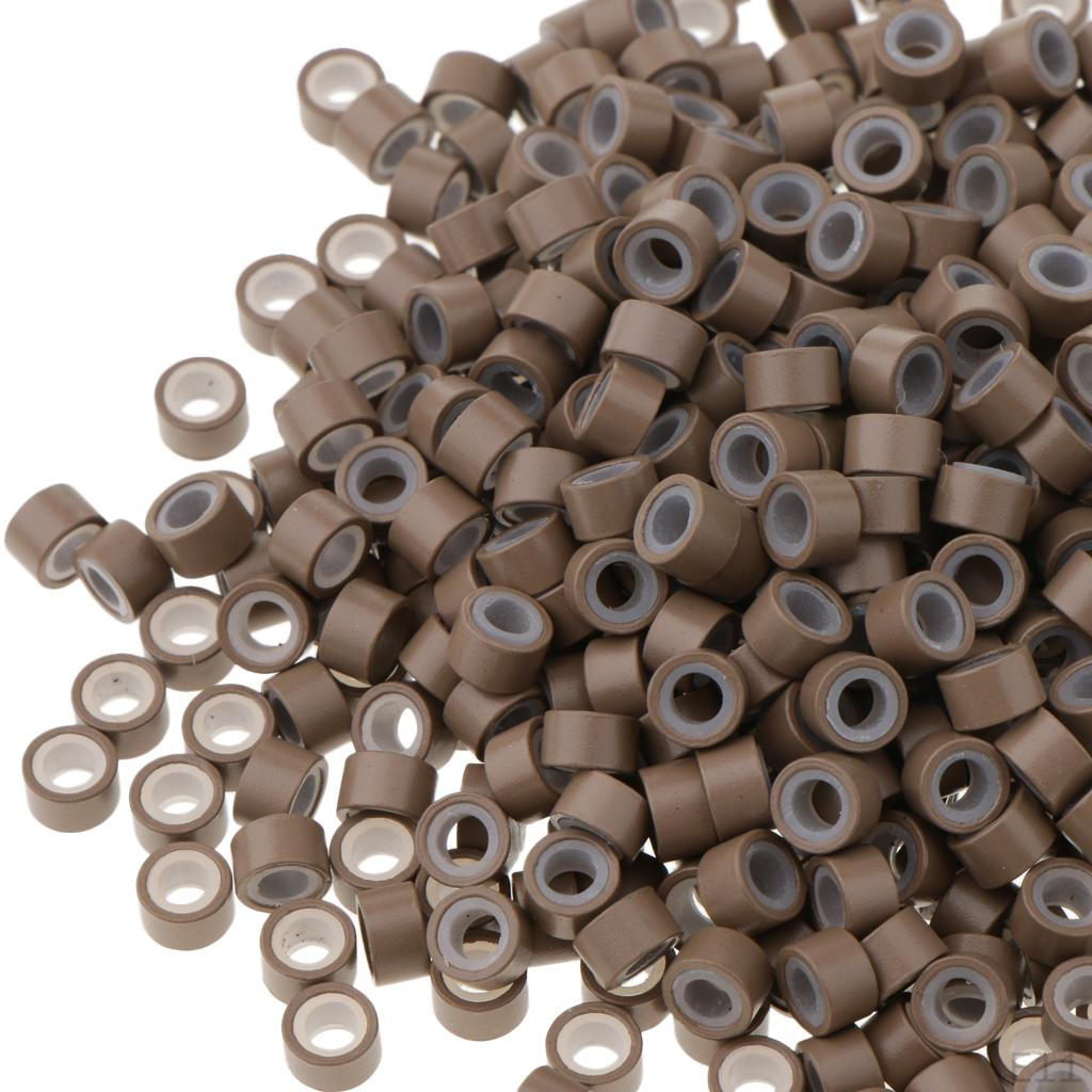 500PCS 3x3mm Silicone Micro Rings Beads Links for Hair Extensions