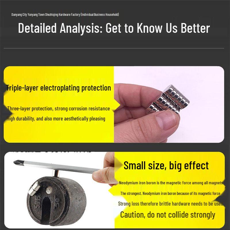 Round Neodymium Iron Boron Magnet, High Strength, Strong Magnetic Force, Small Size, China