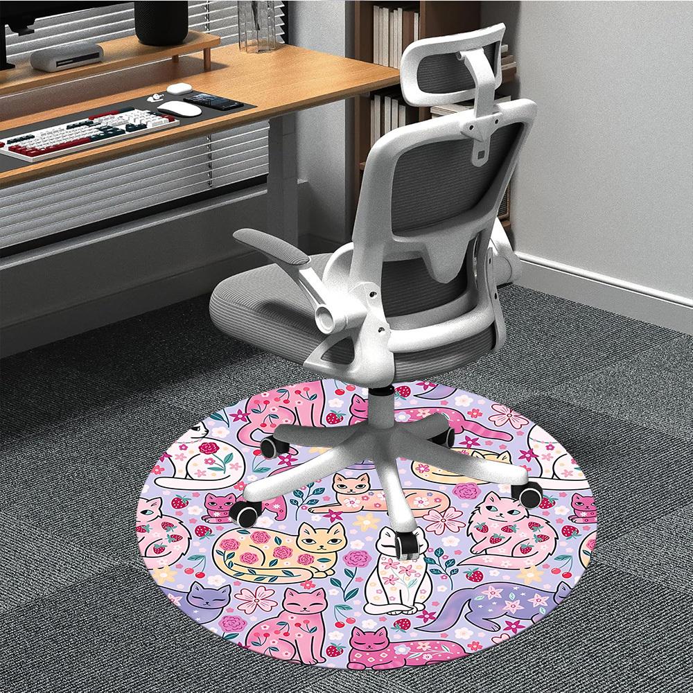 

1pc Cat Mandala Chair Carpet for Office, Non-slip, Soft and Durable Office Rug, Perfect for Office yy260127103 80cm by 80cm