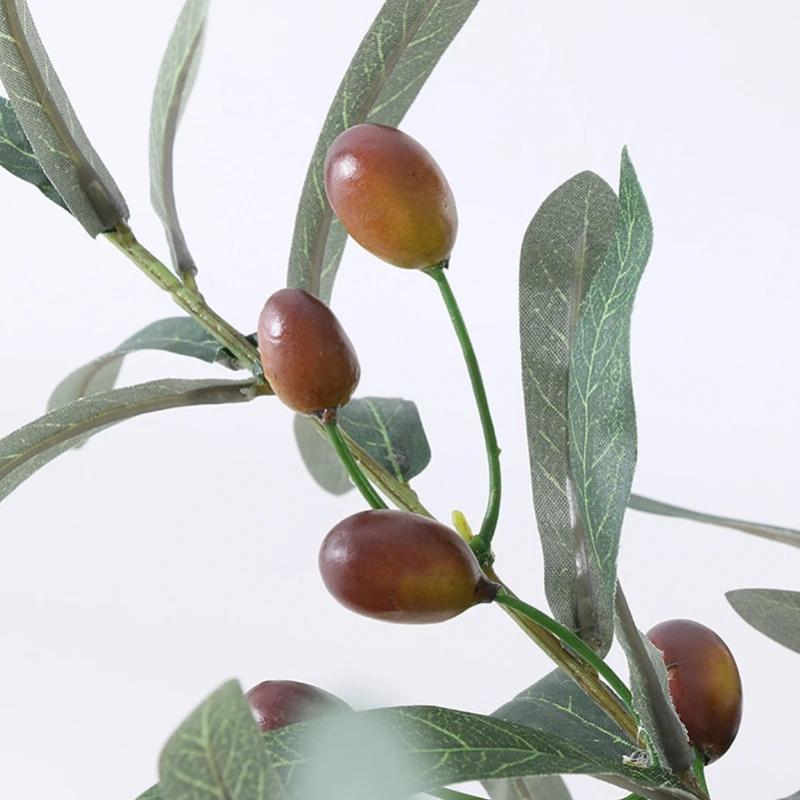 4-pronged Olive Branches, Fruit-free/fruit-bearing Artificial Flowers, Artificial Plants, Artificial Flowers for Home Decoration