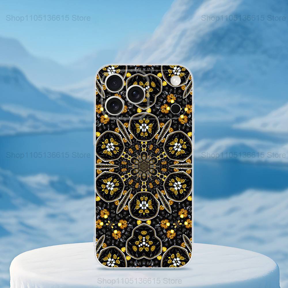 

Colorful Mandala Pattern Case For iPhone Max,14,16,X,13,XR,SE,12,15,Pro,17,Plus,11,XS,Mini Transparent Soft Cover iPhone13