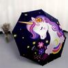 Magical Unicorn Night Wall Sticker for Kids Room DecorUmbrella, Portable 3-Fold Compact Umbrella,Christmas Gift ES433