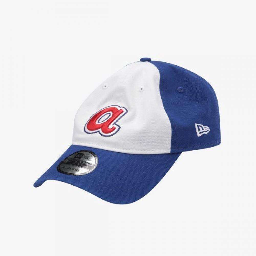 New Era Atlanta Braves Unstructured Ballcap Optic White   Light Royal 15131666