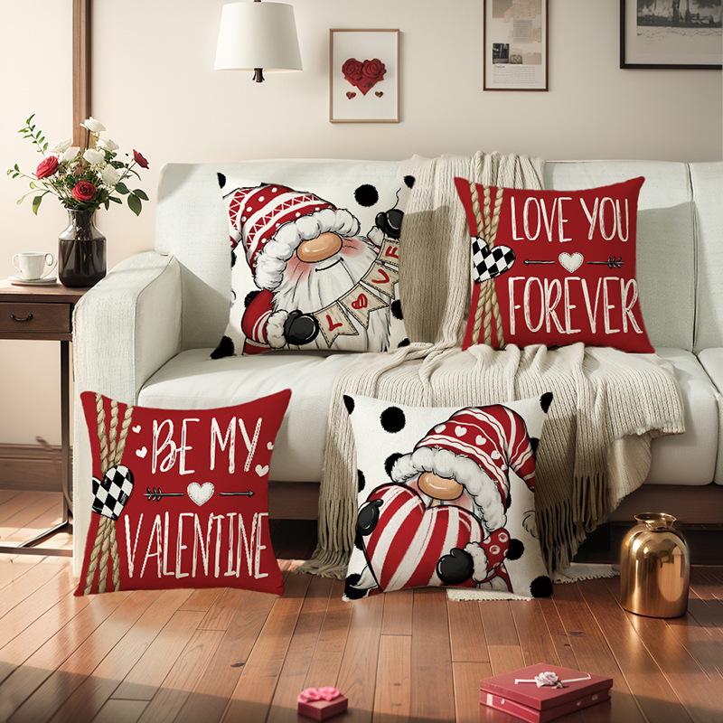 Valentine's Day Printed Cushion Cover Polyester Printed Home Living Room Sofa Decoration Cushion Cover Bedroom Cushion Cover