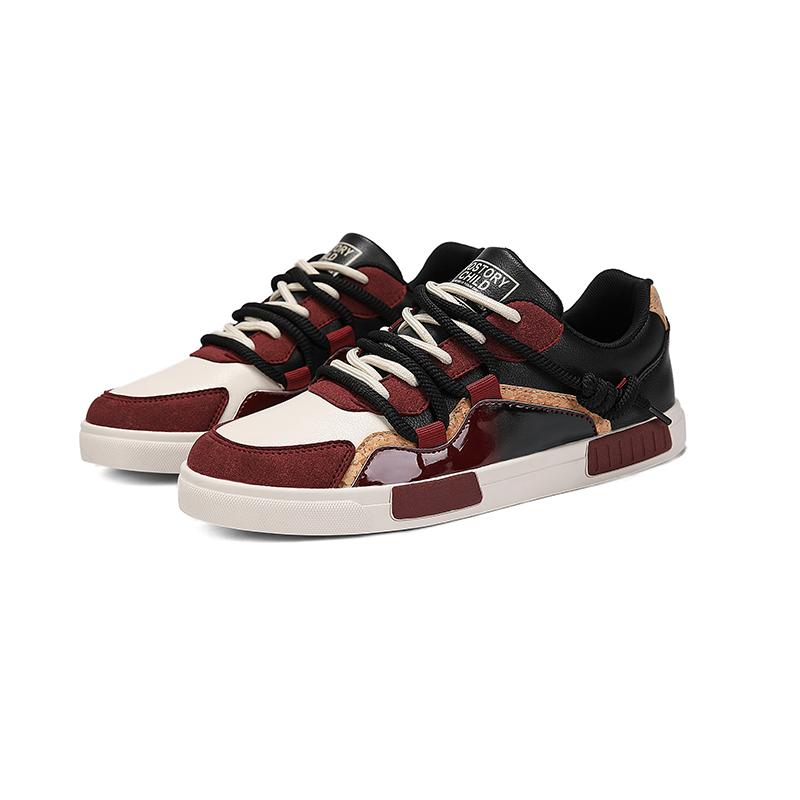 HKDQ Big Size 47 Skateboard Shoes Men Leather Casual Sneakers For Men Non Slip Red Designer Shoes Comfortable Men's Skate Shoes