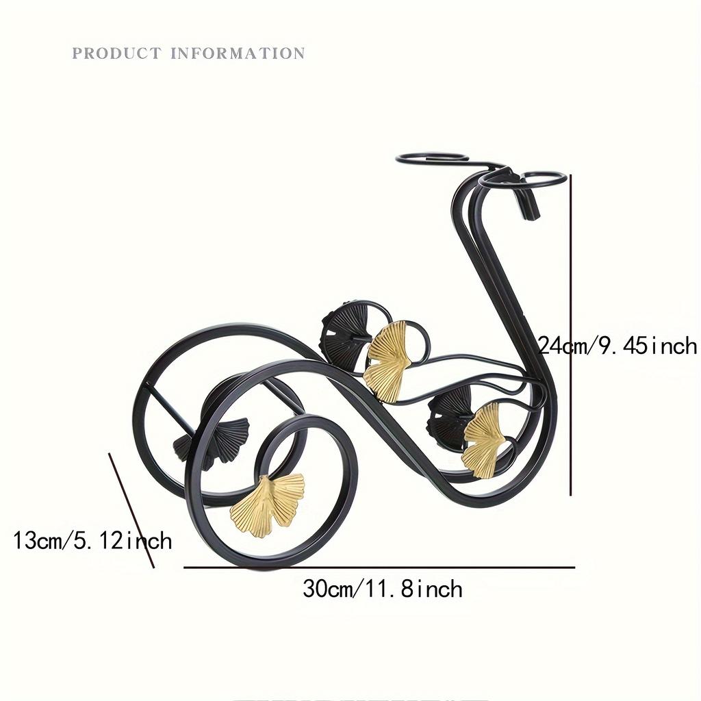 Portabottiglie da 1 bottiglia Design simile a un triciclo con base stabile, organizer da piano di lavoro salvaspazio, elegante decorazione da cucina per home bar, tavolo da pranzo