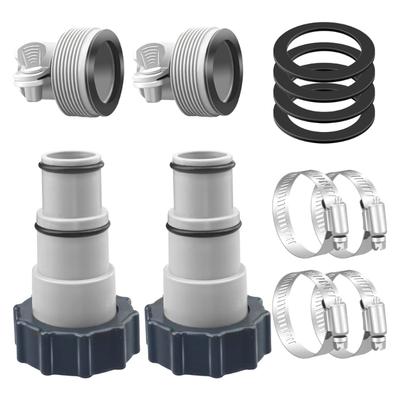 Swimming Pool Hose Fittings Including Clamps Washers 1.5inch To 1.25Inch Threaded Adapters for Pool Pump Connections