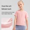 Yudong Girls' 30D Fine Yarn Lightweight Breathable Yoga Short Sleeve Top