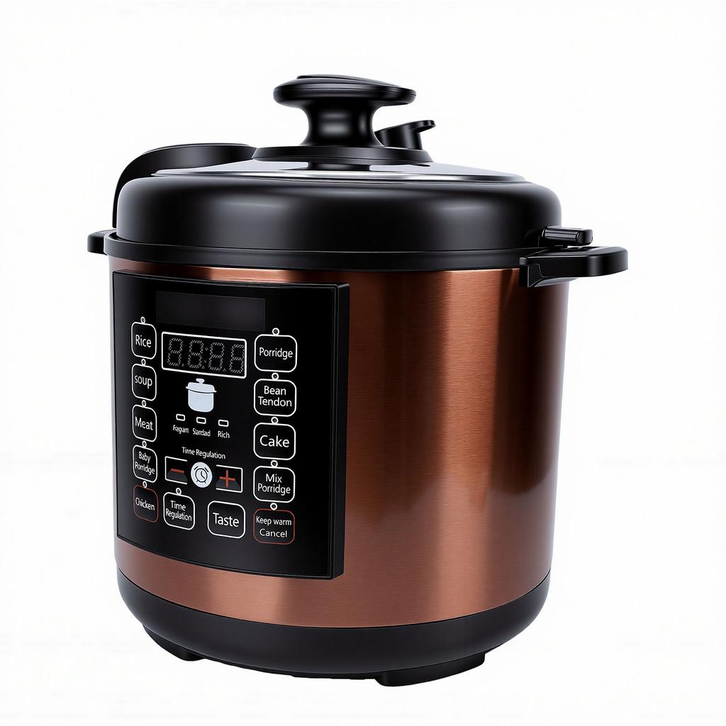 Electric Pressure Cooker 6L Multi Cooker with Smart Reservation Keep Warm Function for Rice Soup Sauteing Steaming Slow