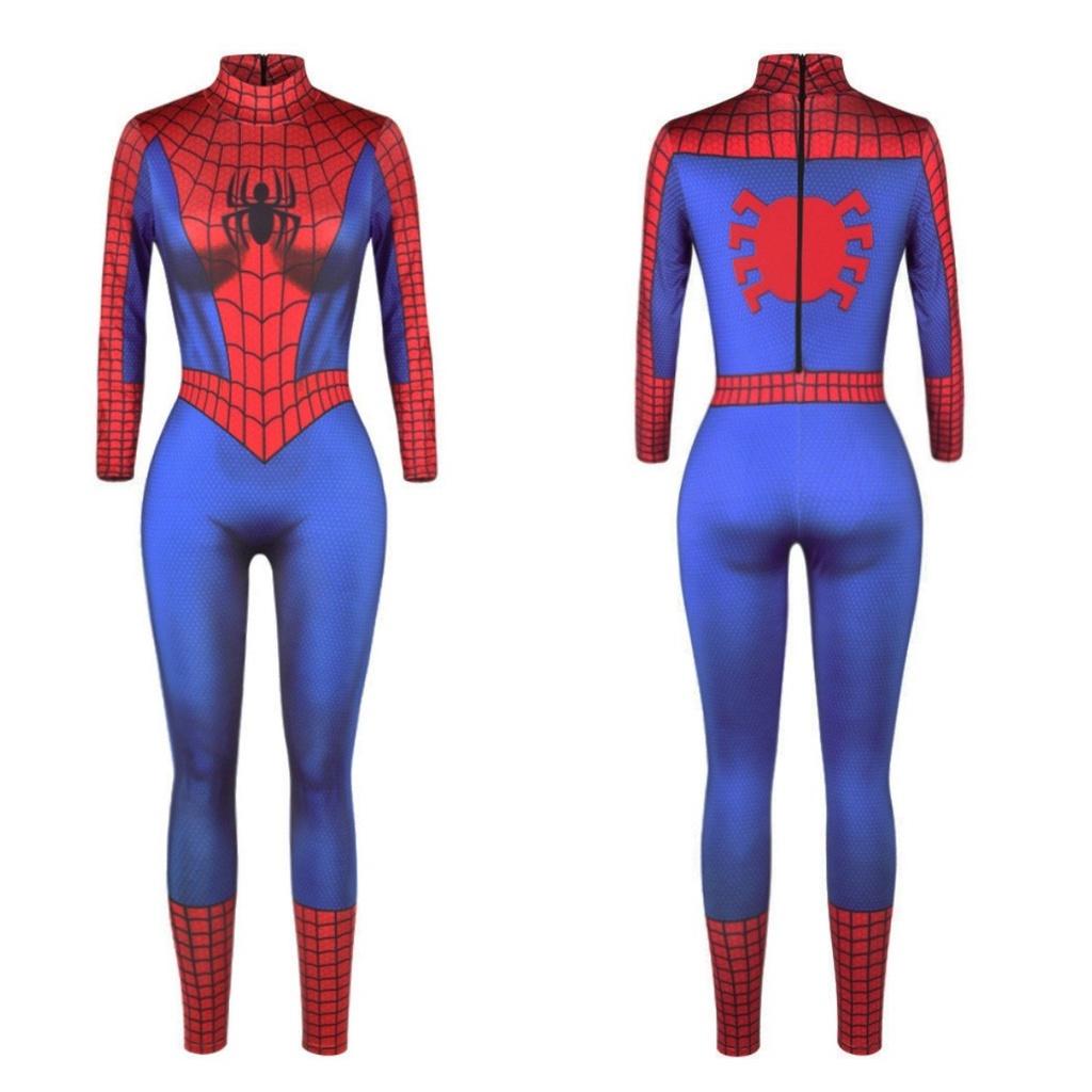 Halloween Spiderman Cosplay Jumpsuit Women's Slim Tights Bodysuit