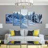 5Pcs Snow Trees Lapland Winter 5 Pieces Paintings Art Poster HD Print 5 Panel Room Decor Modern Wall Abstract Pictures Canvas