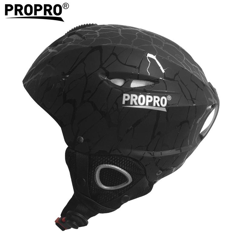 Ski helmet Ski protective gear Sports helmet Snowboard snow helmet Adult children s men s and women s equipment Black stripe xl