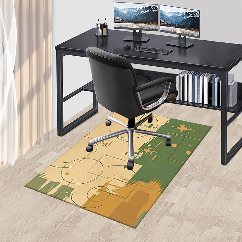 

1pc Abstract Art Office Chair Mat - Abstract Shapes and Lines Design, Non-Slip Carpet for Desk, Festive Gift Idea, Suitable for Home Decor, Living Roo 60cm by 90cm