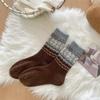 Thickened Christmas Socks Retro Fair Isle Floor Socks Fashion Warm Wool Socks  for Men And Women