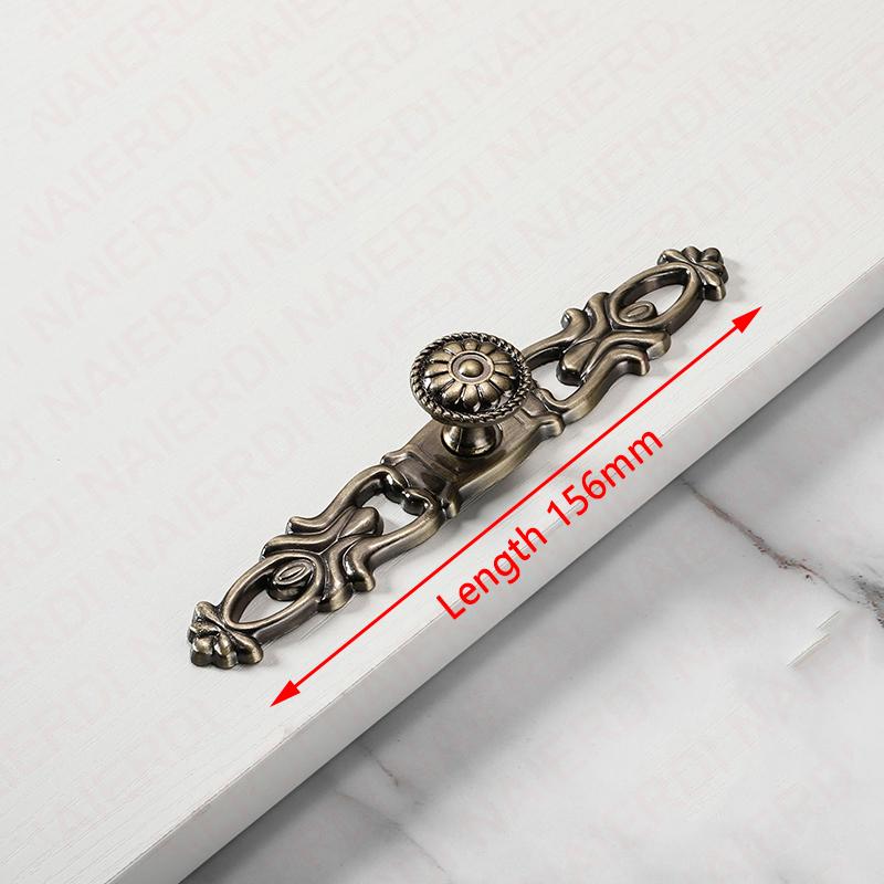 NAIERDI White Rose Flower Kitchen Cabinet Handles European Zinc Alloy Bronze Door Handles Drawer Knobs Furniture Hardware