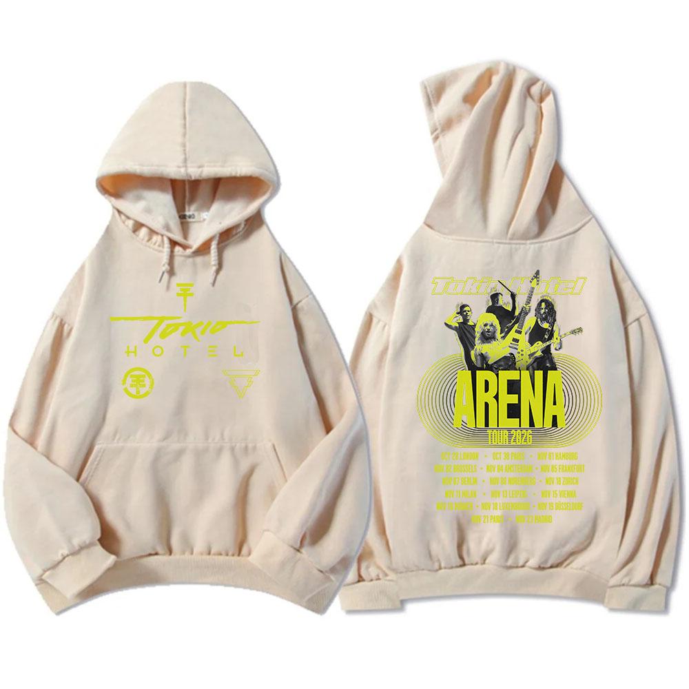 Tokio Hotel Arena Tour 2026 Bluzy Unisex Streetwear Długi Rękaw Codzienne Bluzy z Kapturem Damskie Męskie Ubrania Top z Nadrukiem Graficznym