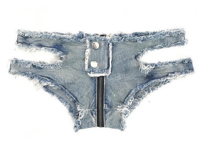 Autumn Women's Sexy Low Waist Ripped Denim Shorts