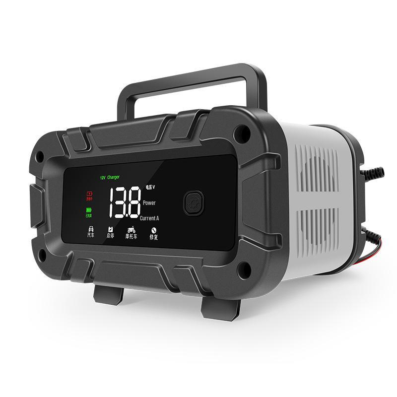12V Smart Pulse Repair Car & Motorcycle Battery Charger, High-Power Start-Stop Feature
