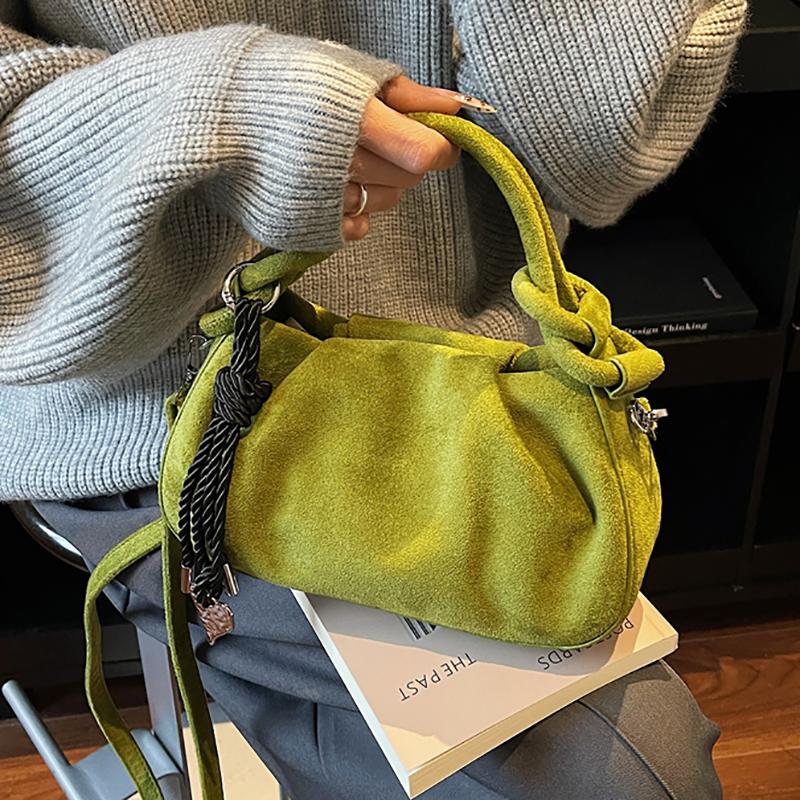 Small Retro Suede Leather Shoulder Bags Womens 2025 Luxury Designer Brand Trend Crossbody Bag Females Short Handle Handbags