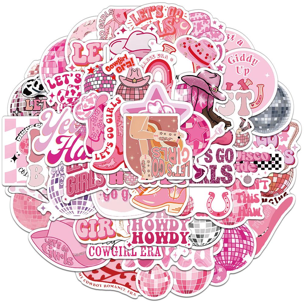 

Pink Disco Cowgirl Personality Stickers - 50 Sheets for Journals, DIY, and Phone Cases