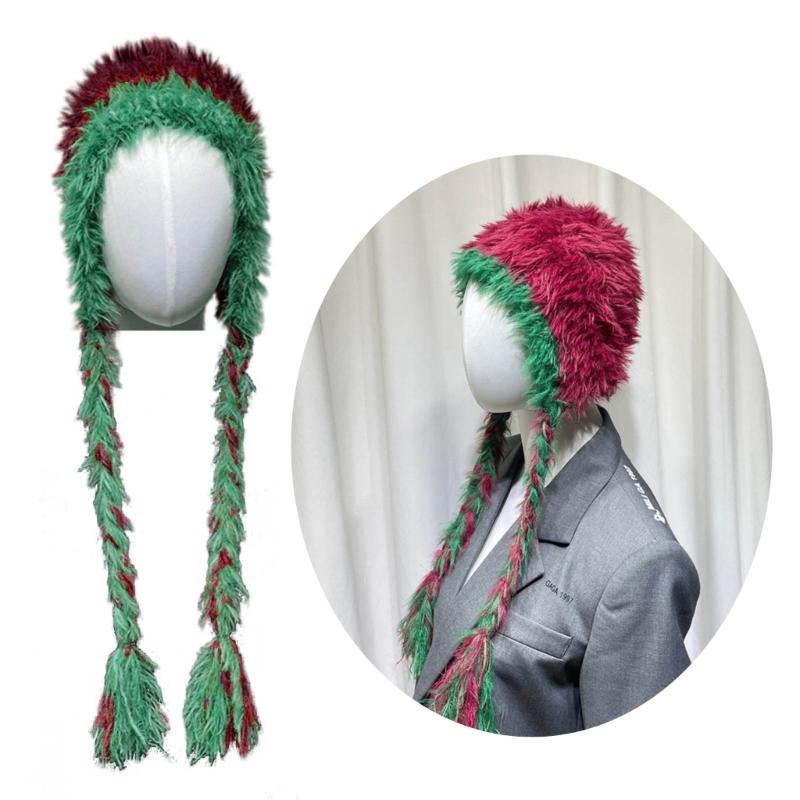 Plüschmütze in passenden Farben, elastische Mütze für Erwachsene, Wintermütze, wärmend, Strickmütze, Geschenkidee für Schüler und Teenager im kalten Winter