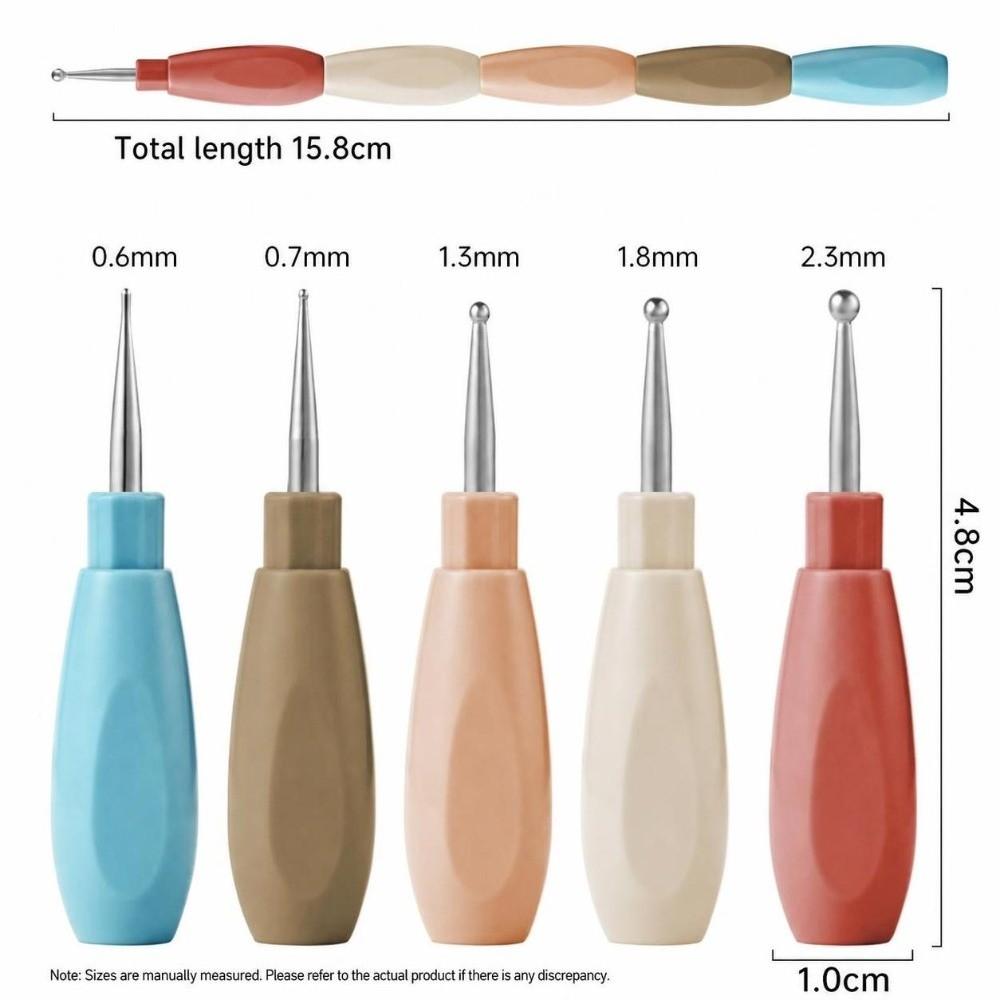 5Pcs Interlockable Nail Dotting Pen Multicolor Handle Rhinestone Picker Tool  Manicure Accessories