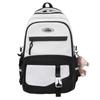 Women Large Capacity Schoolbag Campus Color Block Backpack Multi-Compartment Student Travel Backpack