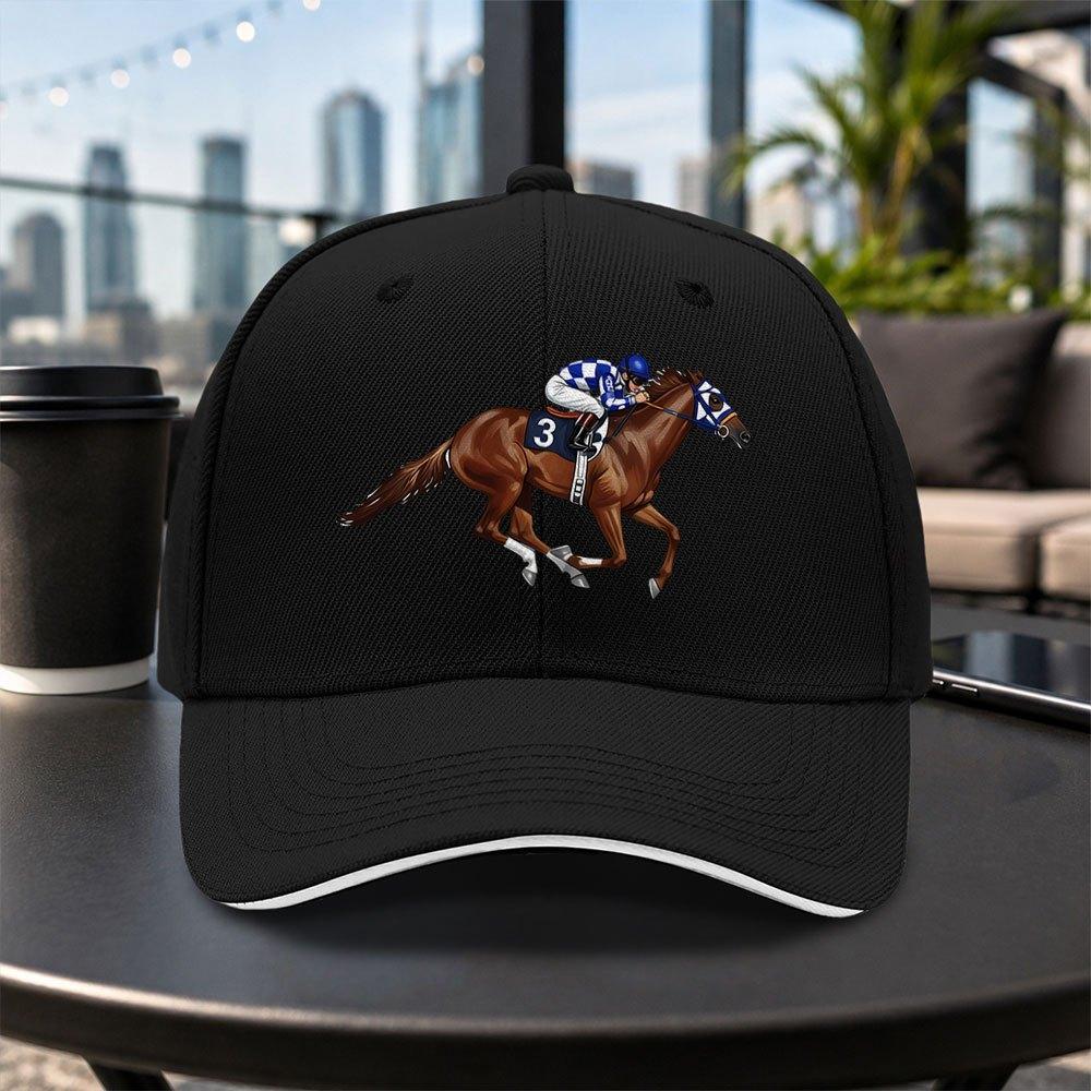 Racing Jockey Adjustable Baseball Cap Lightweight Printed Unisex Cap for Sports Daily Commute Parties Vacations