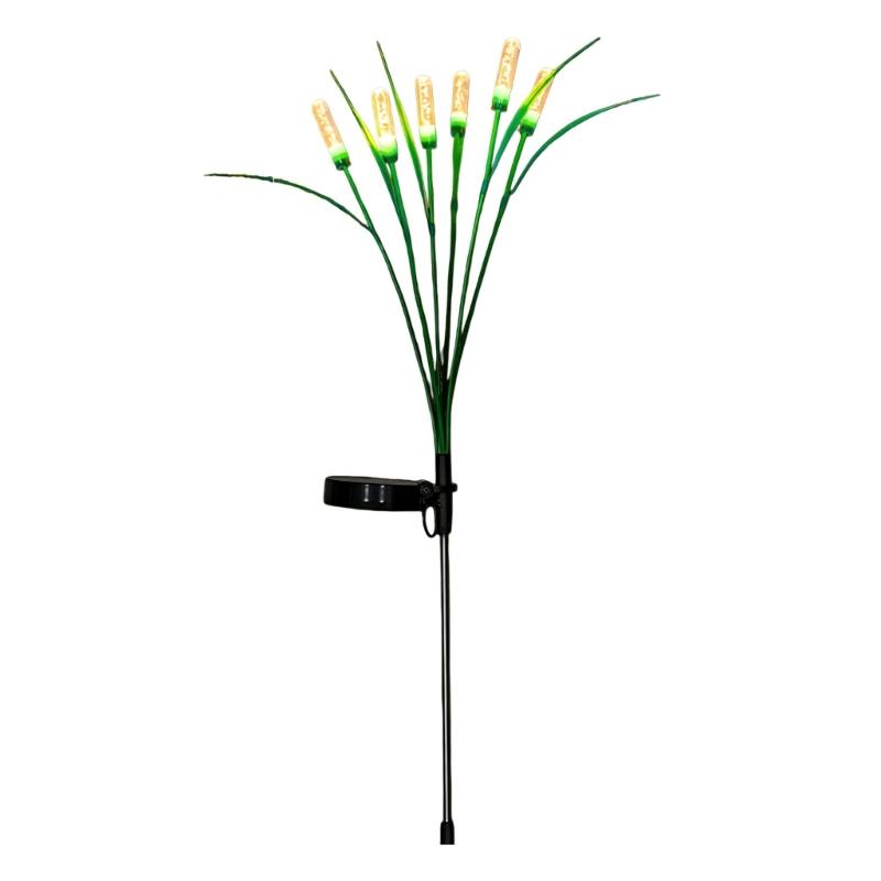 Weather Resistant Cattail Lamp 69cm High Waterproof Solar Powered Garden Stake Light For Backyard Garden Patio Pathway