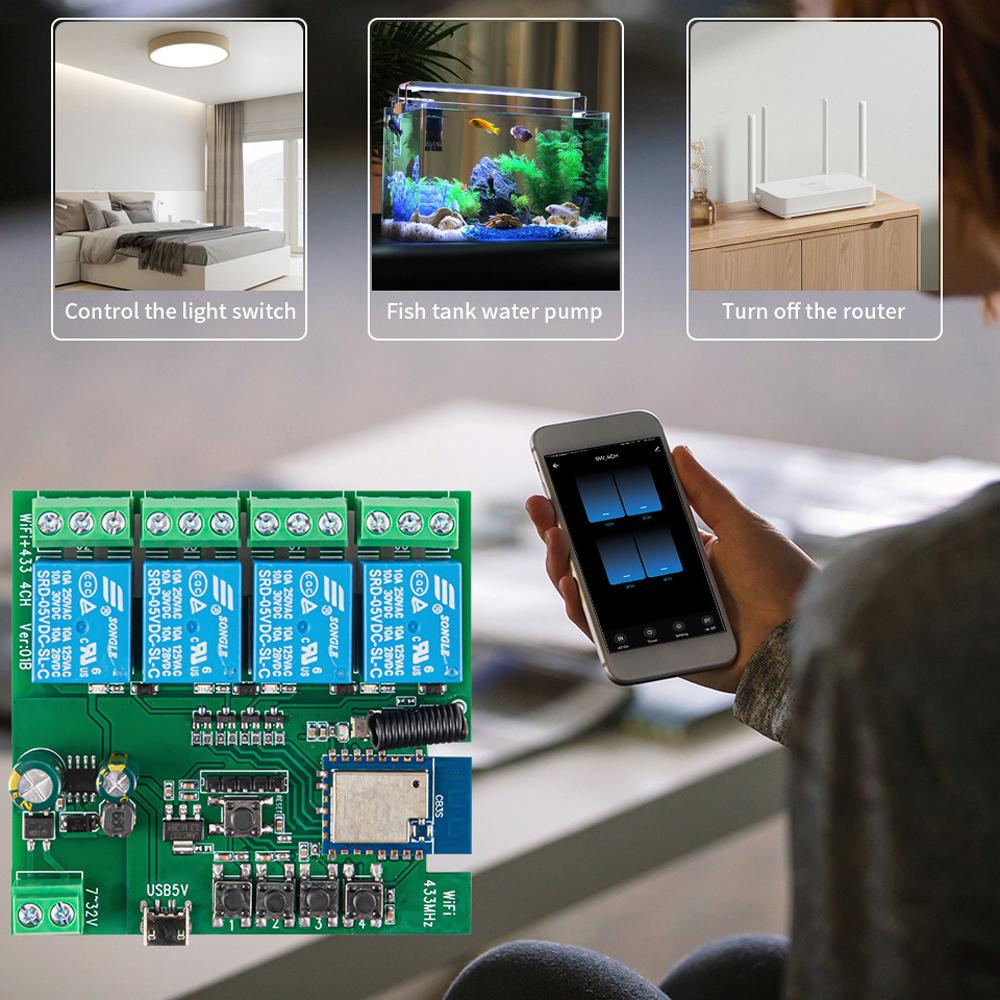 Tuya Wifi RF Ev Elektrikli Alet 5V 12 V Kesici Açma-Kapama Kontrol Modülü Yönlendirme