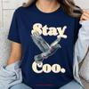 Funny Pigeon T Shirt Oversized Stay Coo Retro Animal Silly Bird Watcher  vintage Washed Unisex Soft graphic designer clothes
