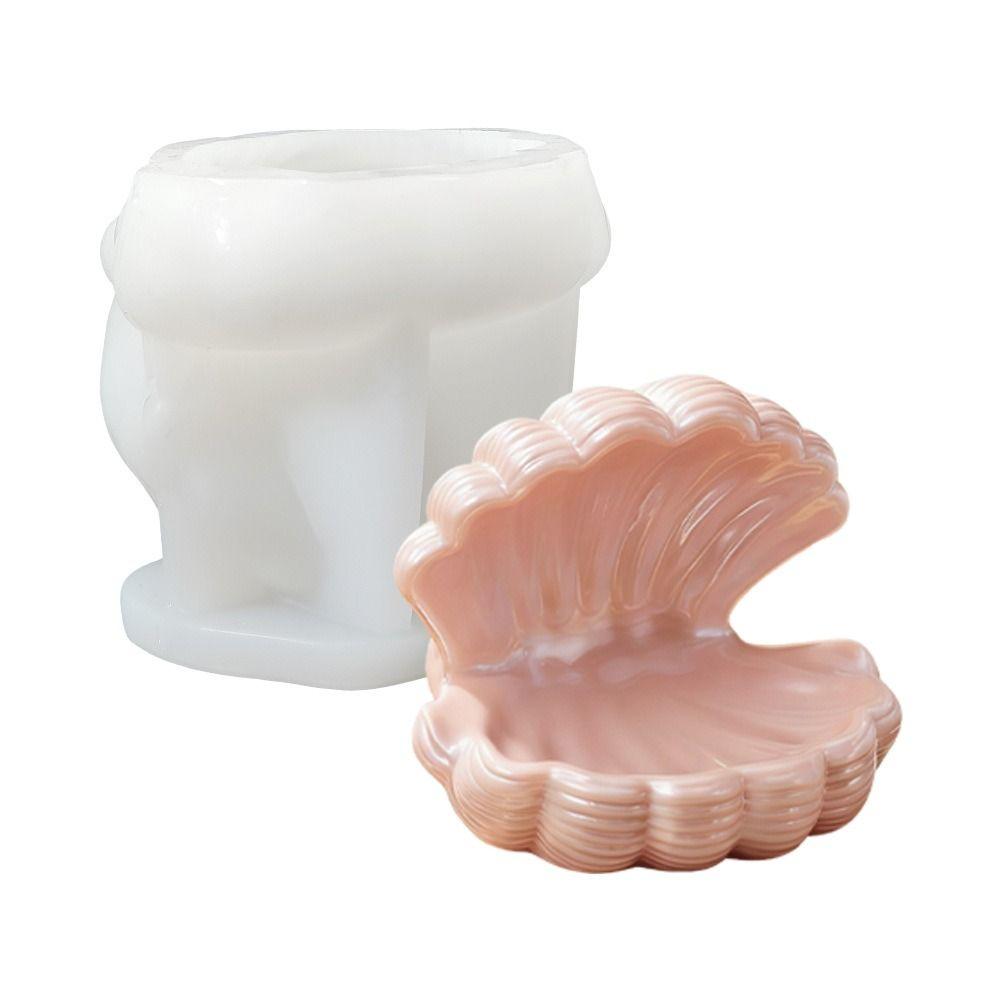 Multi-Functional Scallop Silicone Mold Heat-Resistant 3D Shell Jewelry Tray Mold  Candle Making