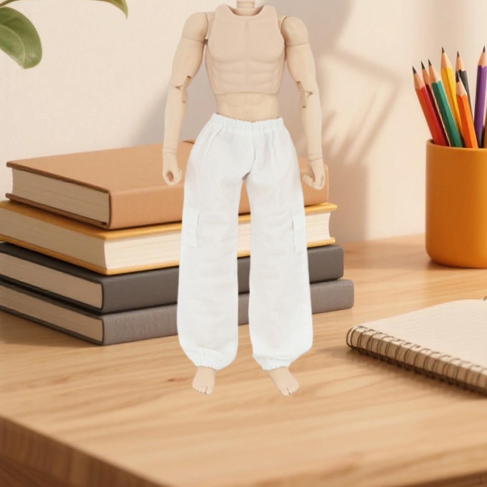 

1/6 Action Figure Clothes Trousers Cloth Casual Men s Dress up Doll Costume Miniature Clothing for білий