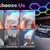 RGB Hexagonal Seven-Color Honeycomb Light for Garages, Gyms, Car Washes, E-sports Rooms, and More