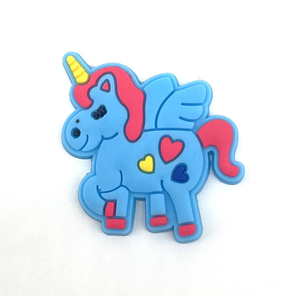 Cute Cartoon Unicorn Flower Clog Buckles - Removable & Soft Rubber Garden Shoe Decorations