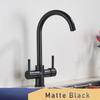 Filtered Pure Drinking Water Kitchen Sink Faucet Single Hole Double Handle Rotatable Hot and Cold Water Kitchen Sink Faucet
