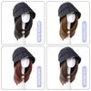 WTB Synthetic Wig Women's Hat Wig One-piece Daily Black Fisherman's Sun Protection Hat Straight Hair Wig Hat Wig Party Wig