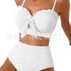 New high waist belly bikini split swimsuit high elastic swimsuit