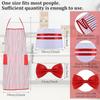 Waiter Adult Costume Kit Red White Striped Apron Soft Multiuse with Two Pockets