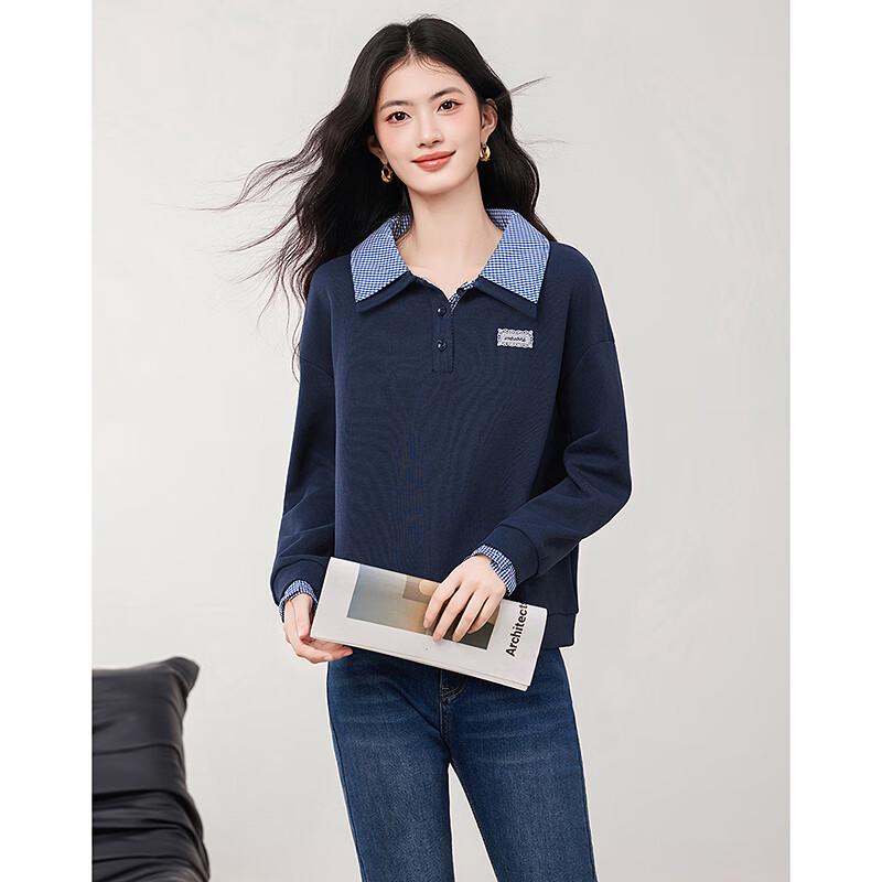 Women's Elegant Long Sleeve Polo Sweatshirt