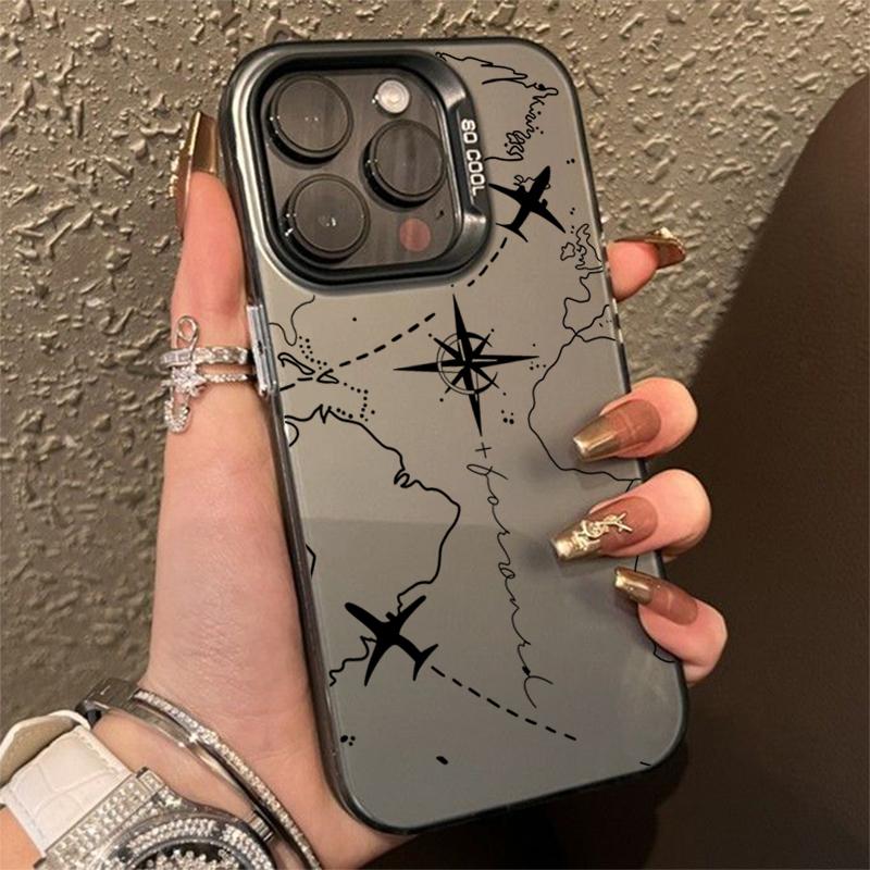 Travel-Inspired Airplane Route Design Silver IMD Case For  Redmi Note 14 13 12 11 10 Pro Plus 5G 12S 11 Redmi 14C 13 Cover