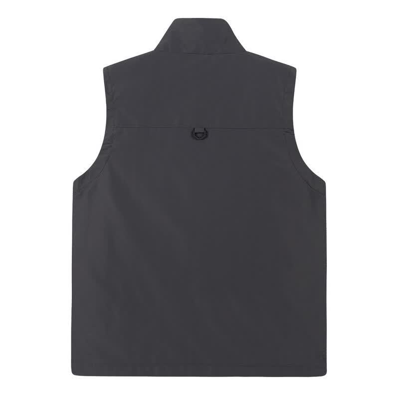 Jeep Men's Stand Collar Multi-Pocket Fishing Vest