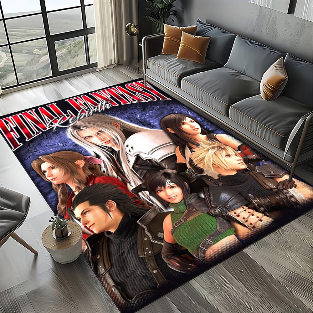 New Style Final Fantasy Games Cloud Tifa Aerith Carpet Rug for Living Room Bedroom Home Sofa,Kids Play Non-slip Floor Mat