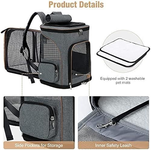 Sac à dos - lekesky - extensible - pliable - gris - pour chien petit