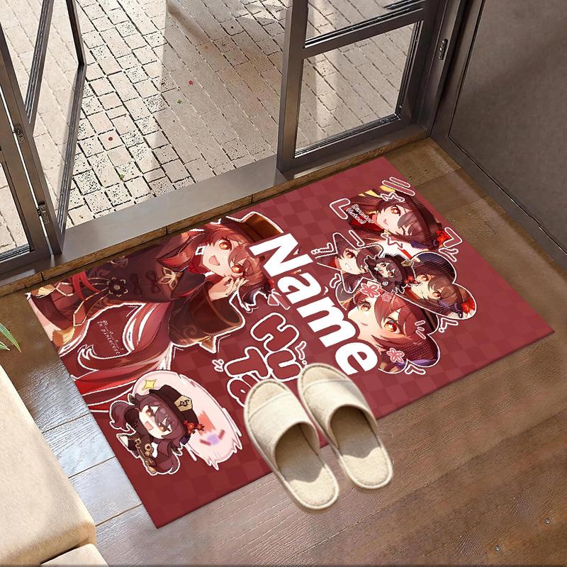 Custom Name Personalized Genshin Impact Print Carpet, Versatile Home Decor Rug, for Playroom, Apartment, Balcony, Entryway, Hallway Gift