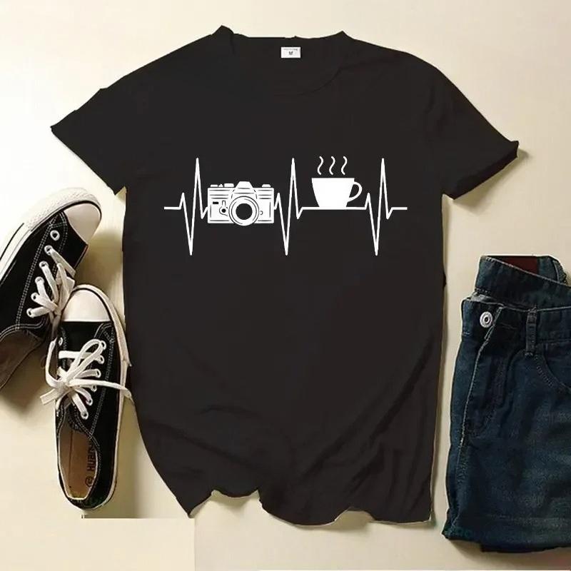 T-shirt D'art De Photographie Pour Femmes Passionnés D'appareil Photo Pour Femmes T-shirt Imprimé Motif T-shirt Veste À Manches