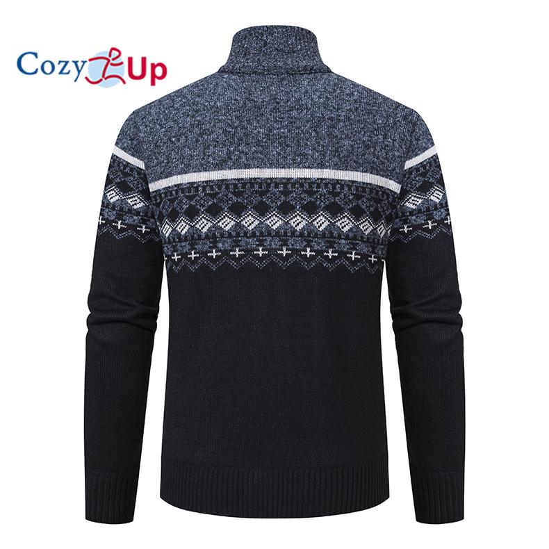 Cozy Up Herbst und Winter Neue Pullover Herren Strickjacke Jacke Fleece Verdickte Farbe Pullover Mode Herren Lose Jacke